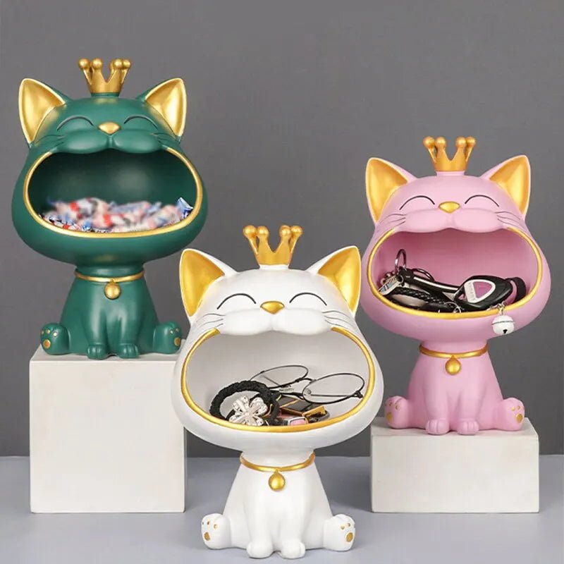 Estátua Decorativa de Gato - Organizador de Objetos - Minha loja
