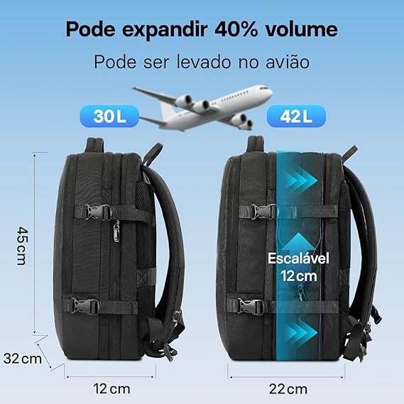 Mochila Executiva Impermeável com Entrada USB – Ideal para Viagens e Notebook - Minha loja
