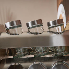 Porta Temperos e Condimentos Giratório em Inox - 12 Potes - Minha loja