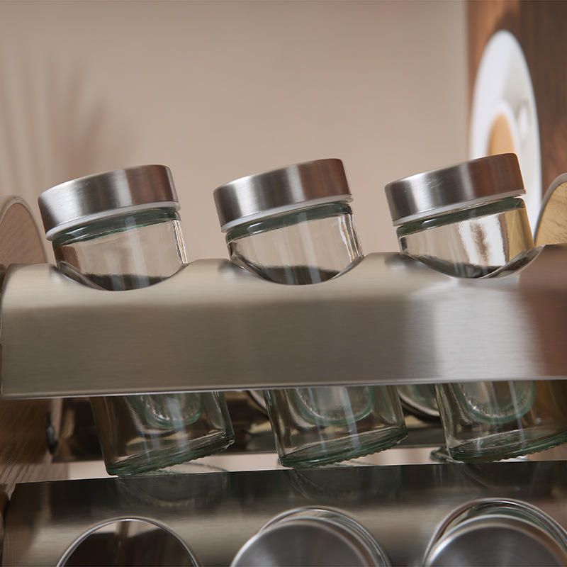 Porta Temperos e Condimentos Giratório em Inox - 12 Potes - Minha loja