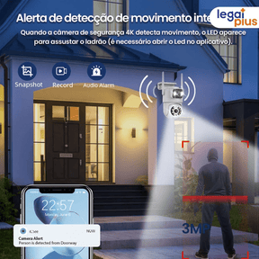 Câmera de Segurança Wi - Fi 360° com Lente Dupla ICSEE, IP66, Visão Noturna e Sensor de Movimento – 2 em 1 (Fixa + Giratória) - Minha loja