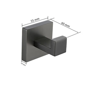 Kit Acessórios Para Banheiro 5 Peças Inox Grafite Escovado - Minha loja