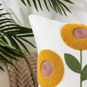 Capa de Almofada com Bordado Floral - Minha loja