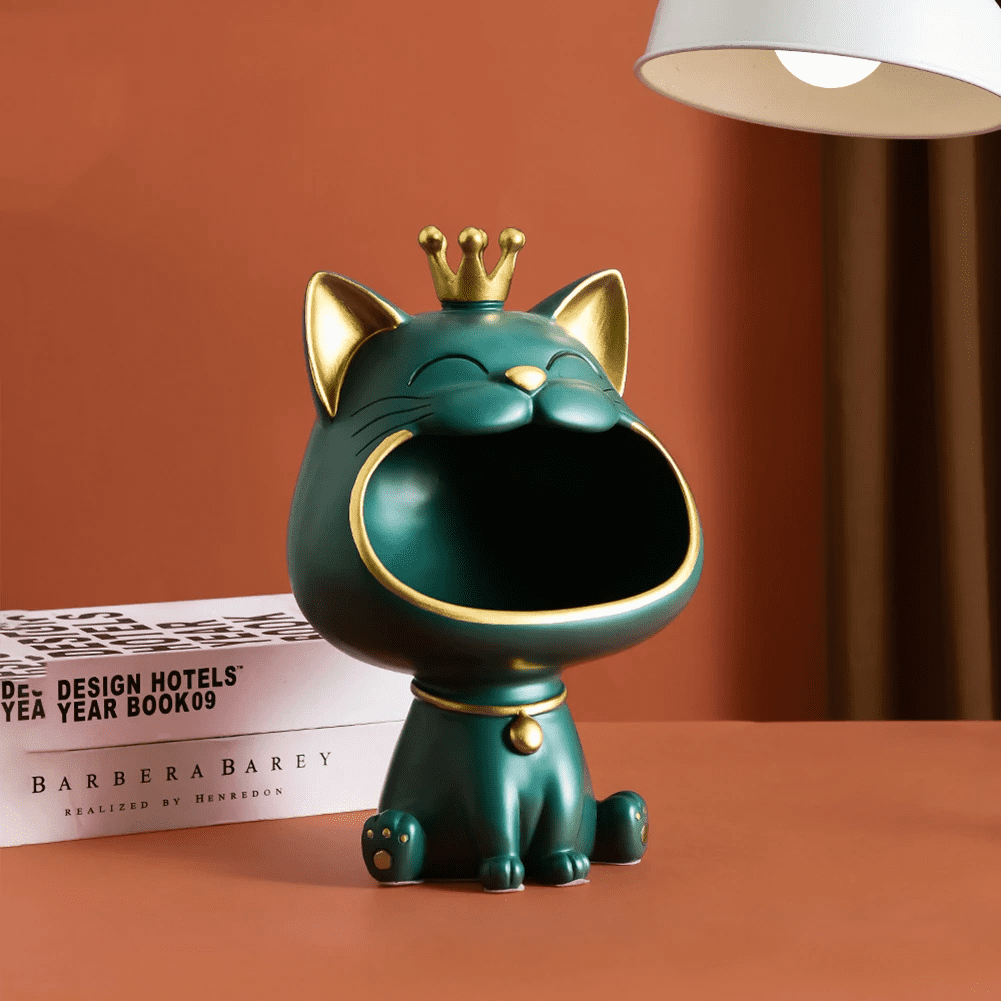 Estátua Decorativa de Gato - Organizador de Objetos - Minha loja