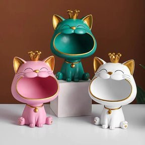 Estátua Decorativa de Gato - Organizador de Objetos - Minha loja
