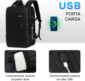 Mochila Executiva Impermeável com Entrada USB – Ideal para Viagens e Notebook - Minha loja
