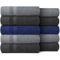 Kit 10 Toalhas de Banho Gigantes Paris 100% Algodão 80x150cm - 500g/m Masculino - Minha loja