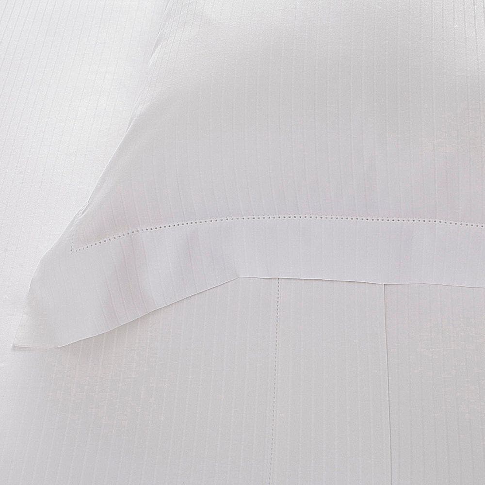 Jogo de Cama Casal Cetim 300 Fios Buddemeyer Damask Stripes 100% Algodão Penteado Branco 4 peças - Minha loja