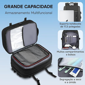 Mochila Executiva Impermeável com Entrada USB – Ideal para Viagens e Notebook - Minha loja