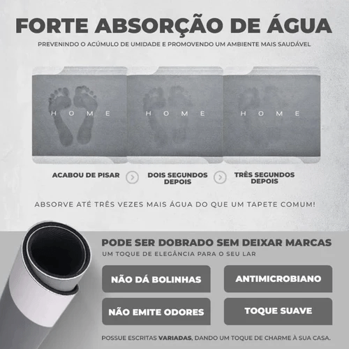 Tapete de Banheiro Absorvente Antiderrapante Premium - Minha loja