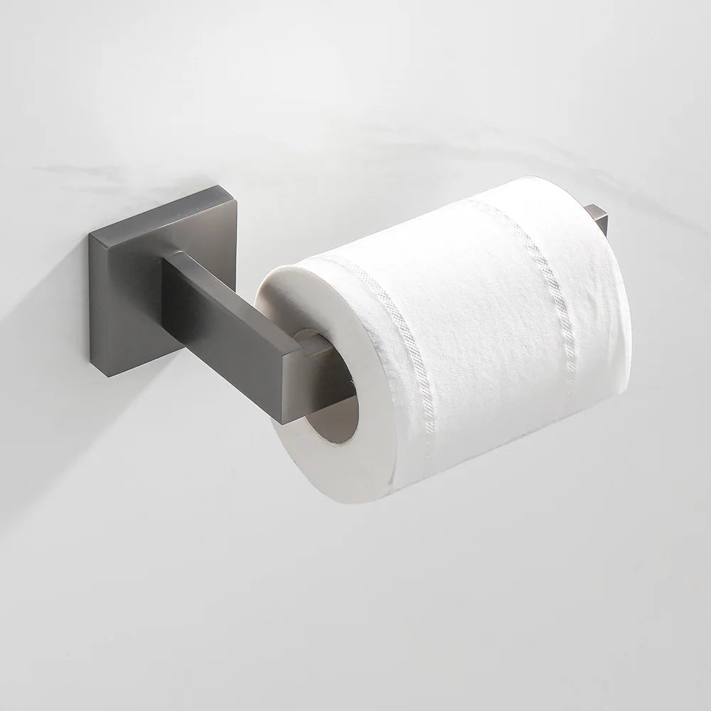 Kit Acessórios Para Banheiro 5 Peças Inox Grafite Escovado - Minha loja