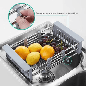 Cesto Ajustável Premium - Escorredor de Pia Ajustável em Inox para Cozinha - Minha loja