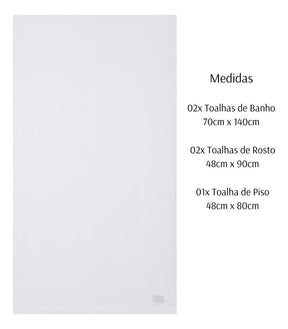 Jogo Banho Buddemeyer 05 Peças Dual Air Cotton 100% Algodão Cor Dual Air Branco - Minha loja