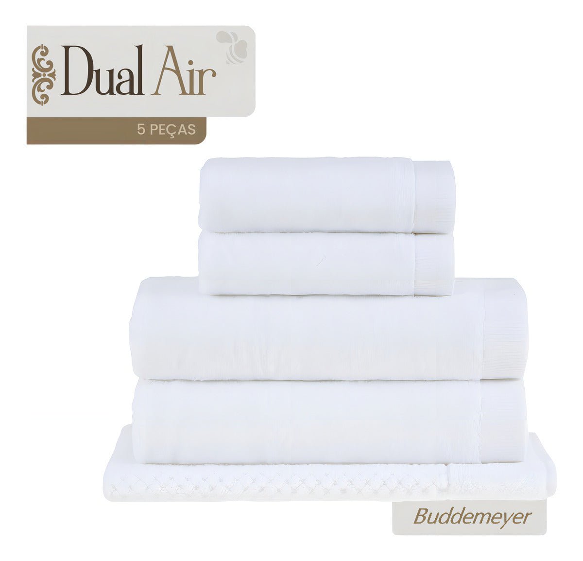 Jogo Banho Buddemeyer 05 Peças Dual Air Cotton 100% Algodão Cor Dual Air Branco - Minha loja