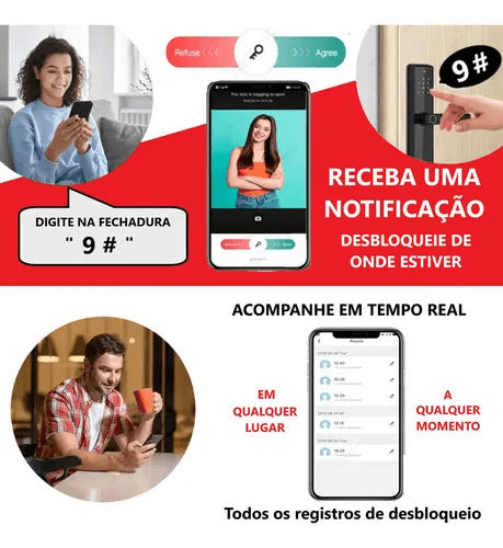 Fechadura Digital Biométrica Cartão Senha Tag Aite - Minha loja