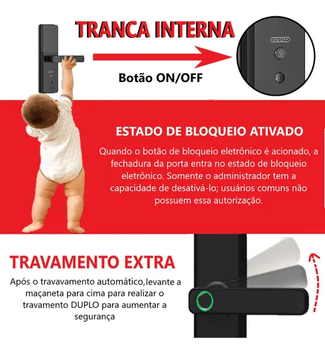 Fechadura Digital Biométrica Cartão Senha Tag Aite - Minha loja