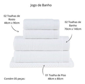 Jogo Banho Buddemeyer 05 Peças Dual Air Cotton 100% Algodão - Minha loja