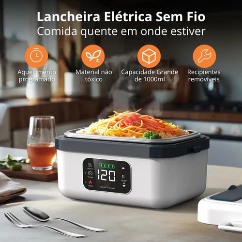Marmita Elétrica sem Fio Alimosty com Talheres de Brinde! - Minha loja