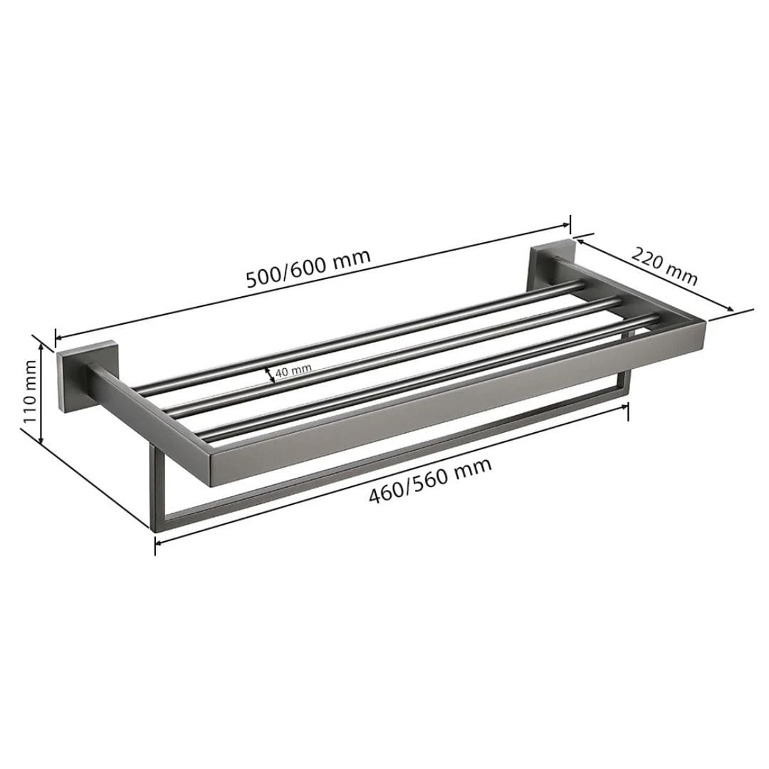 Kit Acessórios Para Banheiro 5 Peças Inox Grafite Escovado - Minha loja
