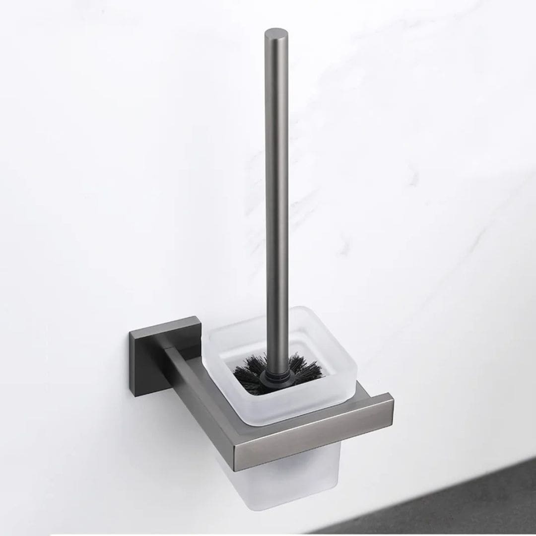 Kit Acessórios Para Banheiro 5 Peças Inox Grafite Escovado - Minha loja
