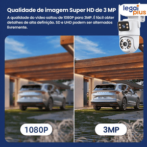 Câmera de Segurança Wi - Fi 360° com Lente Dupla ICSEE, IP66, Visão Noturna e Sensor de Movimento – 2 em 1 (Fixa + Giratória) - Minha loja